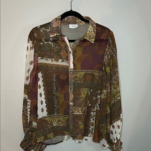 Bluivy Multicolor Paisley Patchwork Button-Down Shirt